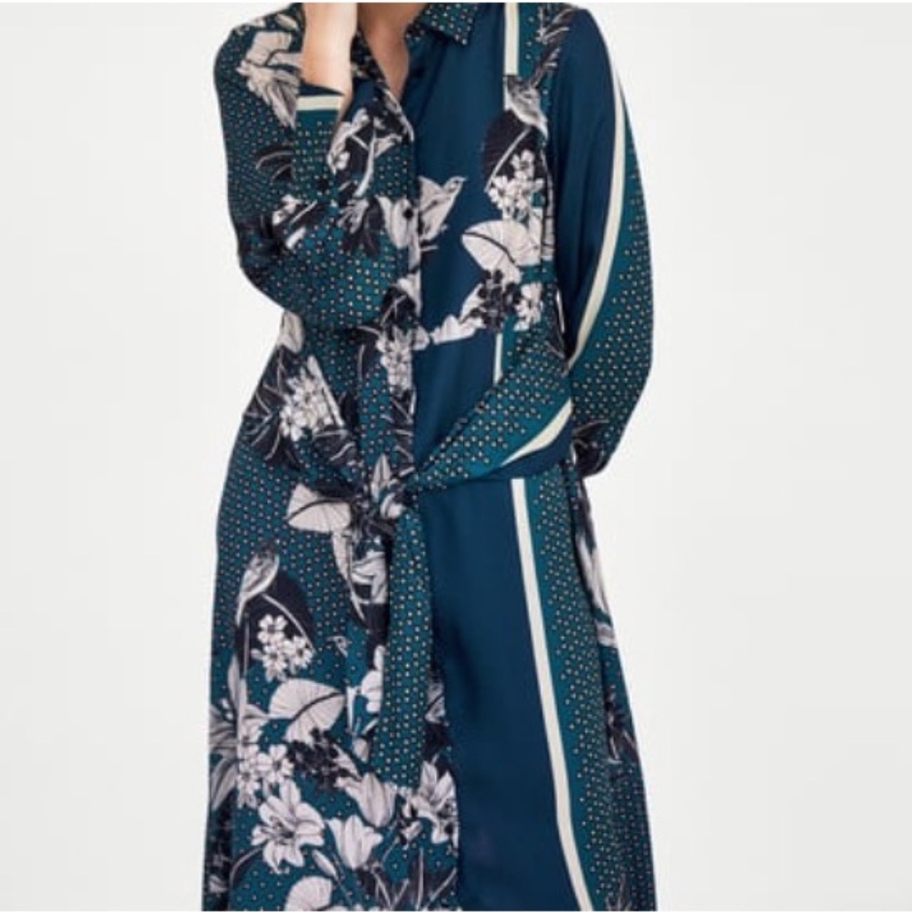 Zara printed mid dress size small